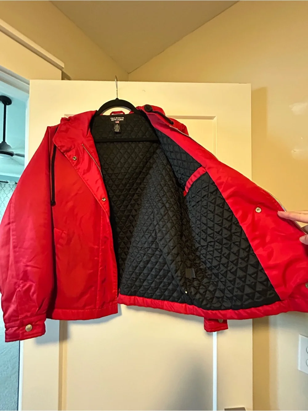 Vintage Polo by Ralph Lauren Red Hooded Windbreaker Jacket